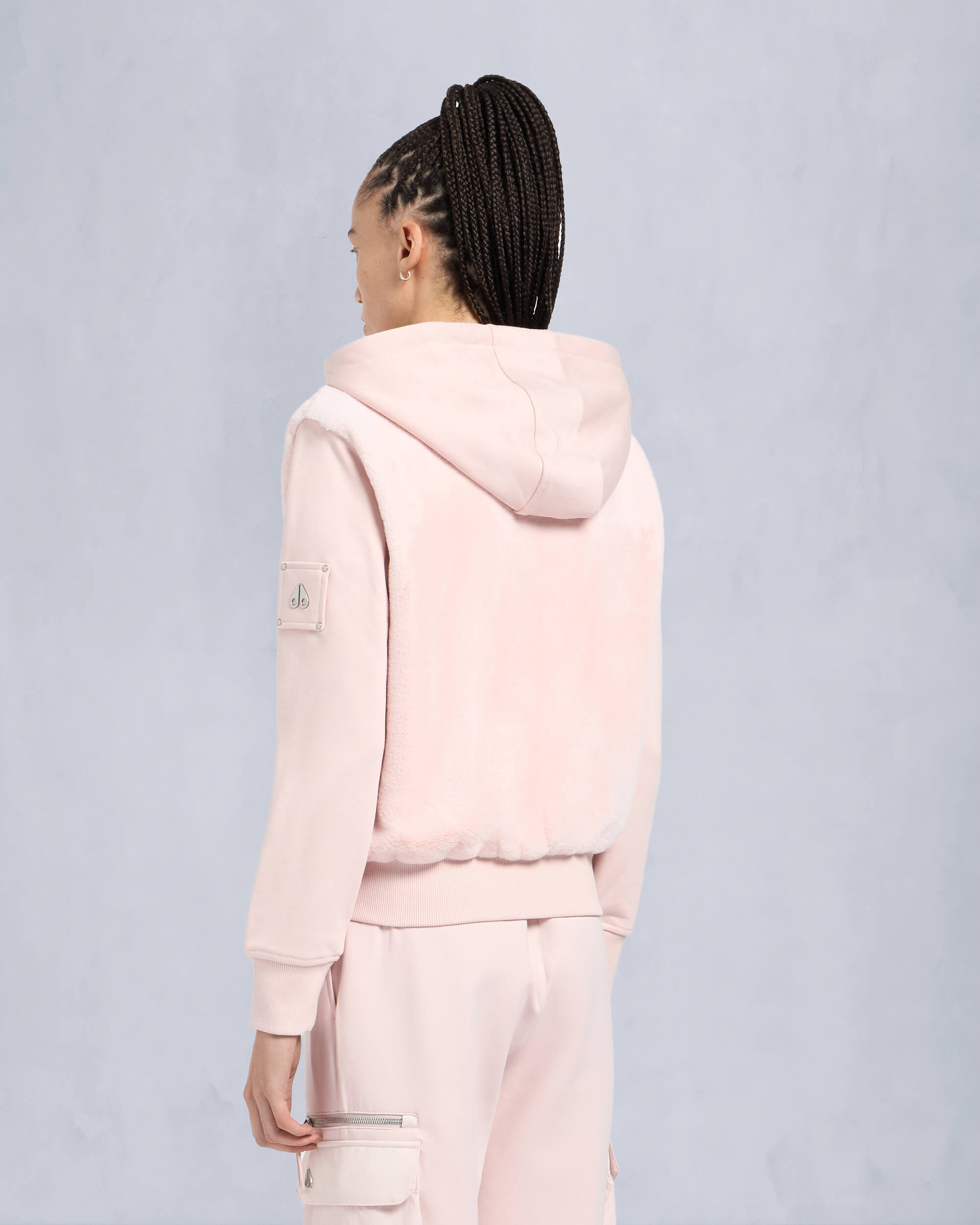Moose Knuckles Womens Rosylyn Bunny Hoodie PETAL M15LS610 Back