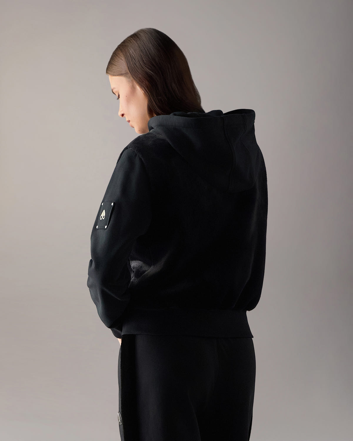 Moose Knuckles - M15LS610 - Roslyn Bunny Hoodie - WOMENS - Black - Back