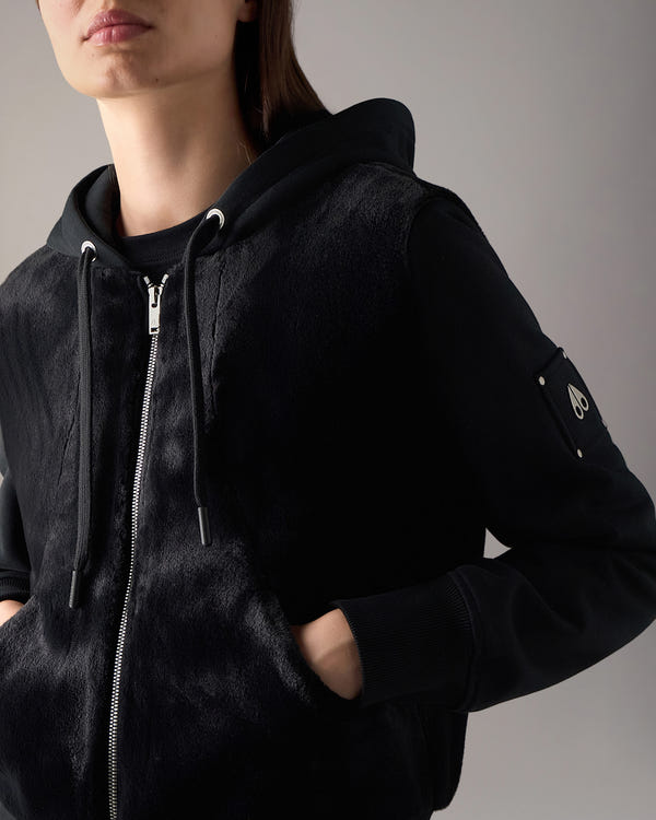 Moose Knuckles - M15LS610 - Roslyn Bunny Hoodie - WOMENS - Black - Detail1