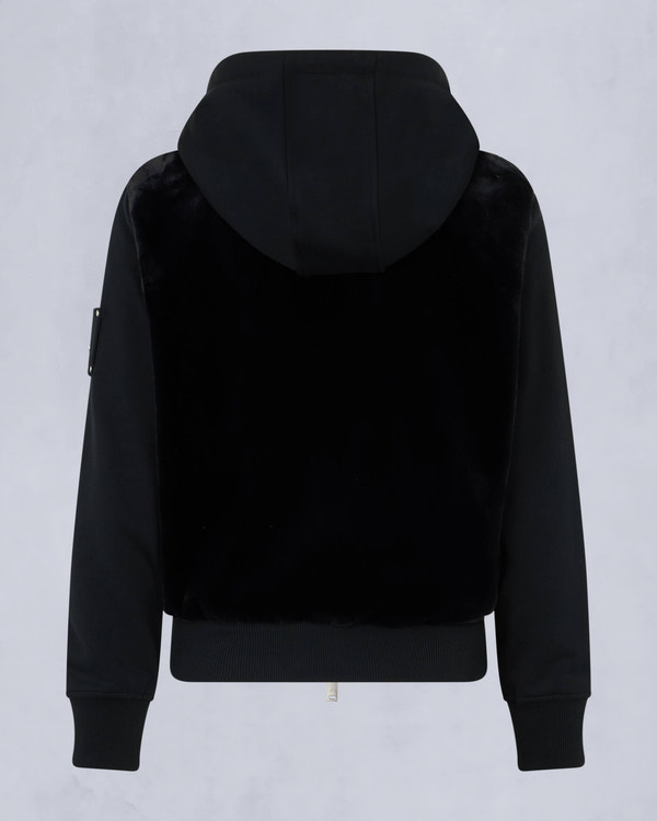 Moose Knuckles Womens Rosylyn Bunny Hoodie Black M15LS610 Detail2