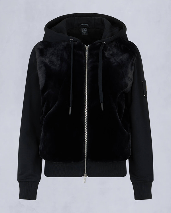 Moose Knuckles Womens Rosylyn Bunny Hoodie Black M15LS610 - GM