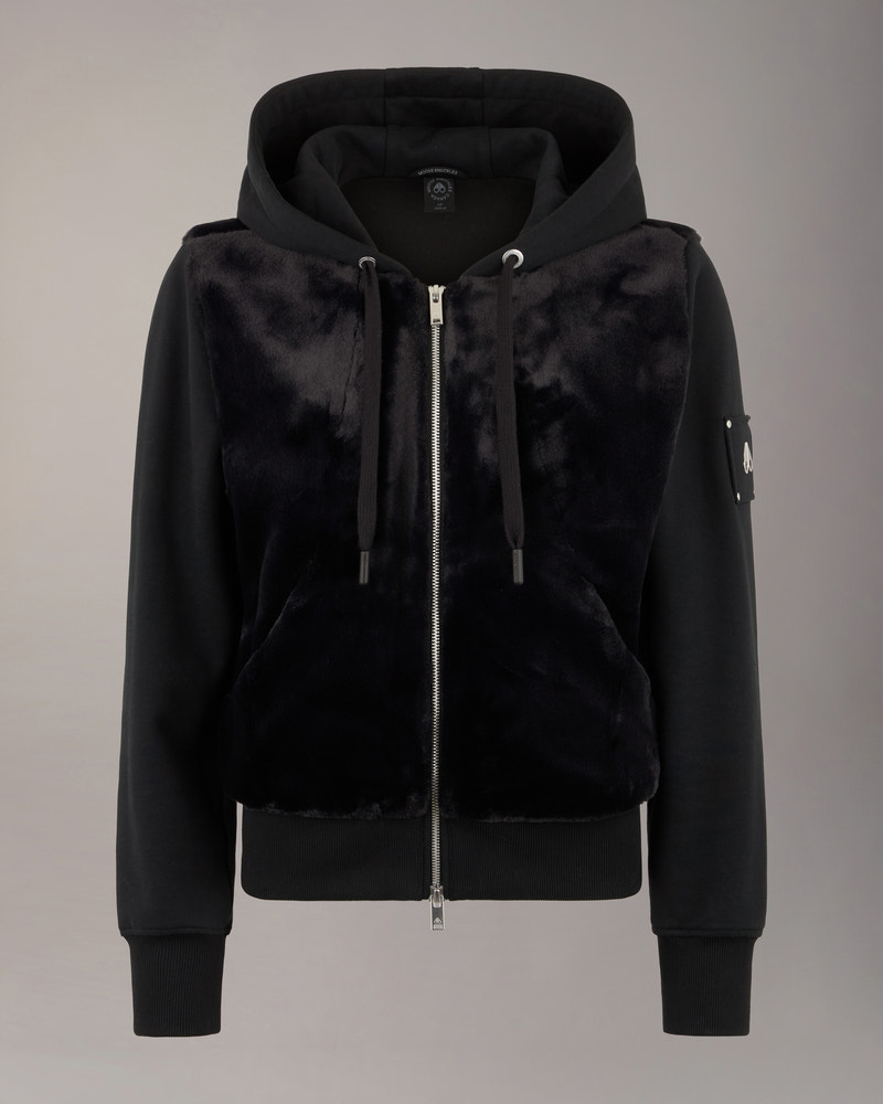 Moose Knuckles - M15LS610 - Rosylyn Bunny Hoodie - WOMENS - Black - GM