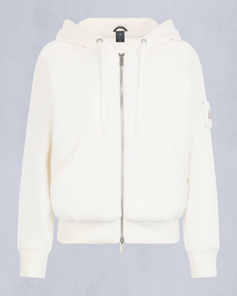 Moose Knuckles Womens Rosylyn Bunny Hoodie Milky Way M15LS610 - GM
