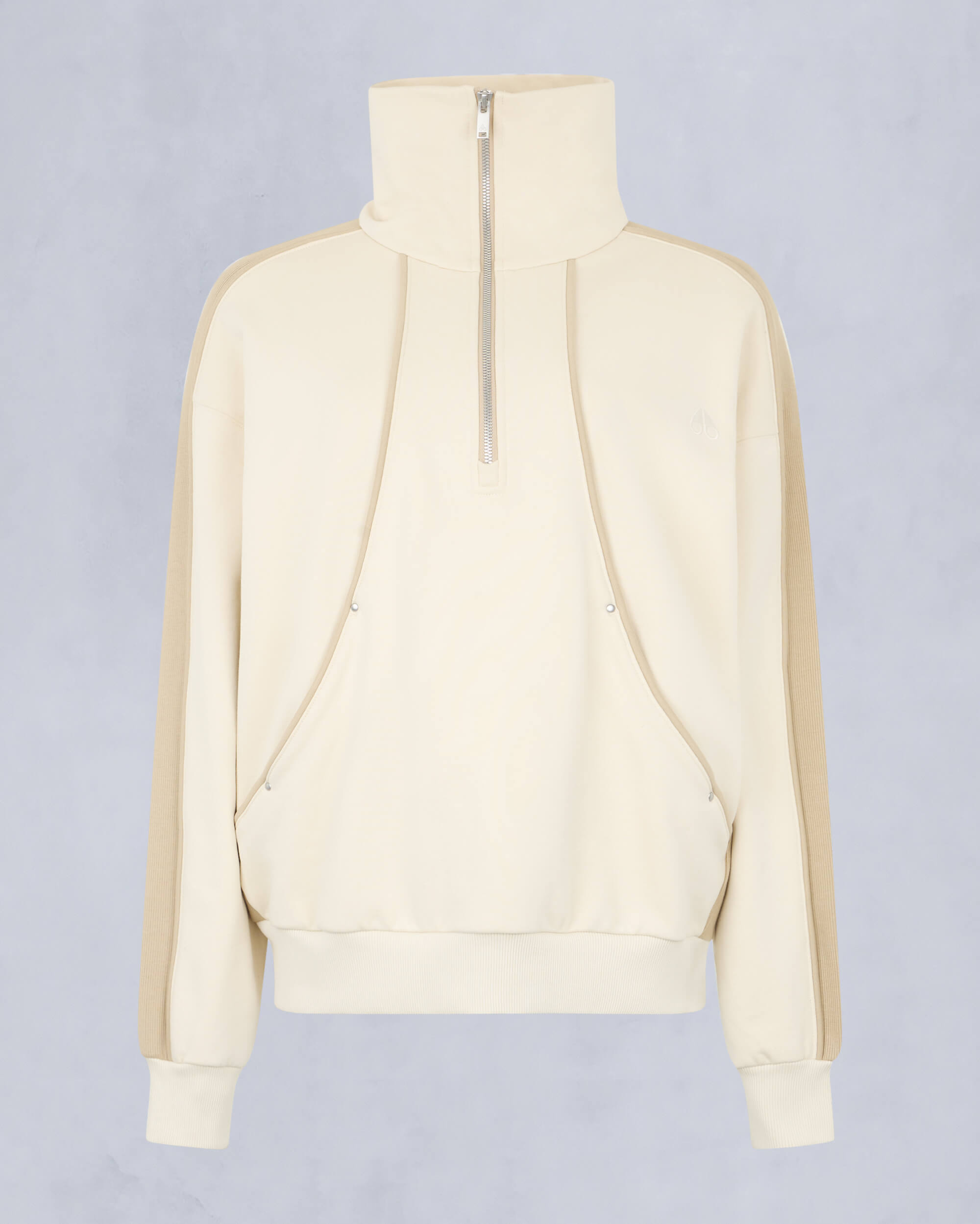 Moose Knuckles Womens Fairmont Quarter-Zip Sweater BONE/TANNED M15LS644 - GM