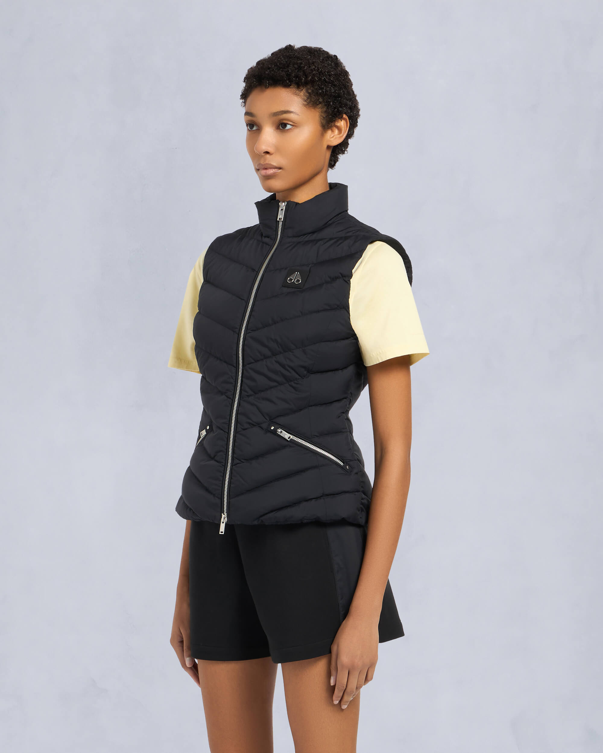 Moose Knuckles Womens Marie Air Down Vest Black M15LV455 Front