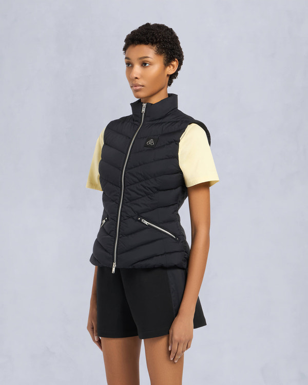 Moose Knuckles Womens Marie Air Down Vest Black M15LV455 Front