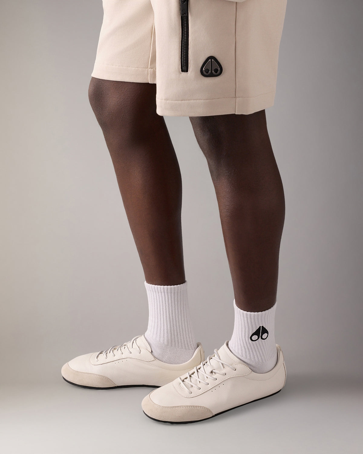 Moose Knuckles - M15MA505 - Logo Icon Ankle Socks - ACCESSORIES - WHITE W/BLK LOGO - Front Category