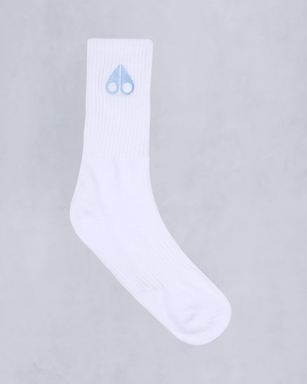 Moose Knuckles Accessories Logo Icon Socks WHITE W/SEA LOGO M15MA505 - GM