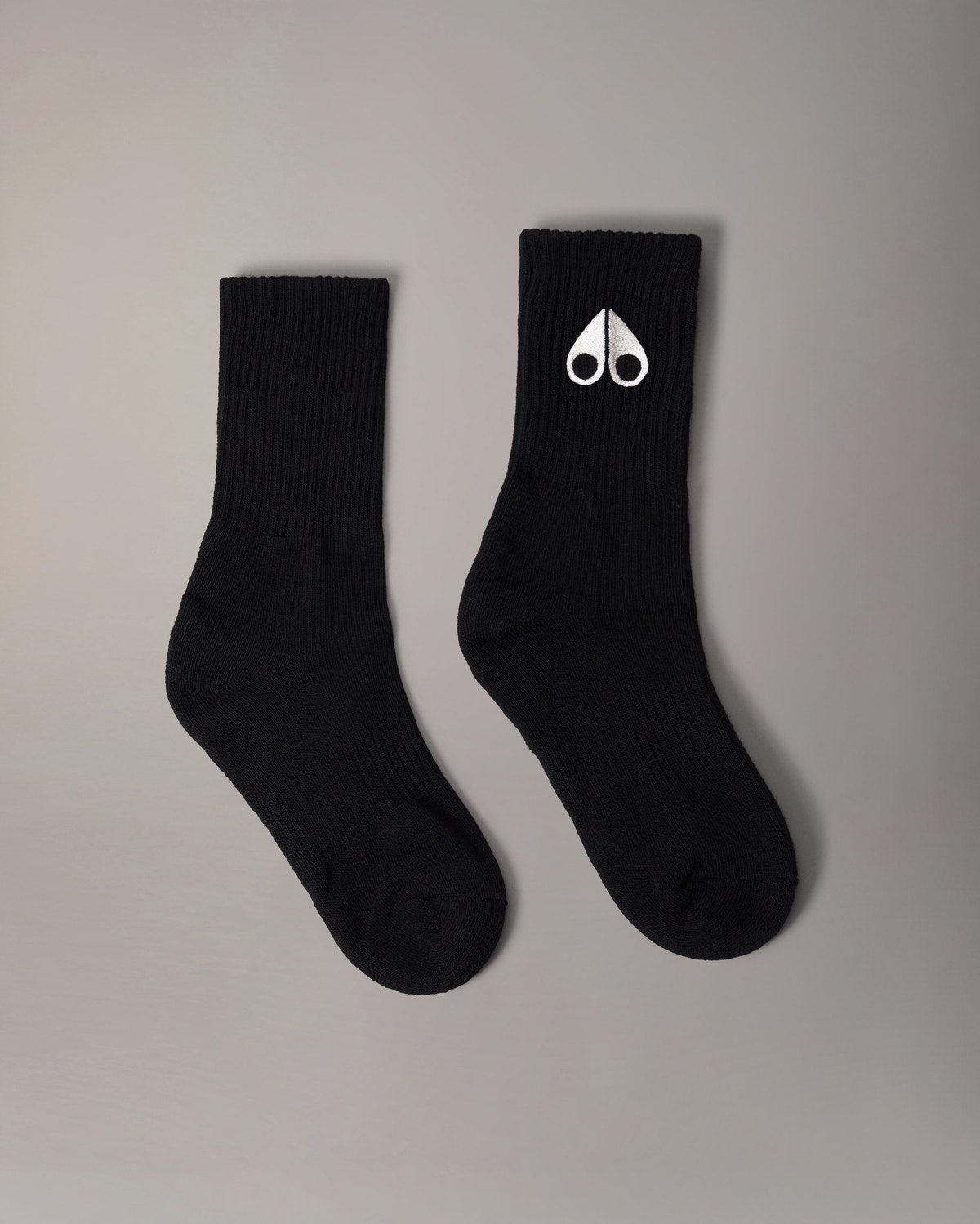 Moose Knuckles - M15MA505 - Logo Icon Socks - ACCESSORIES - BLACK W/ WHITE LOGO - Front
