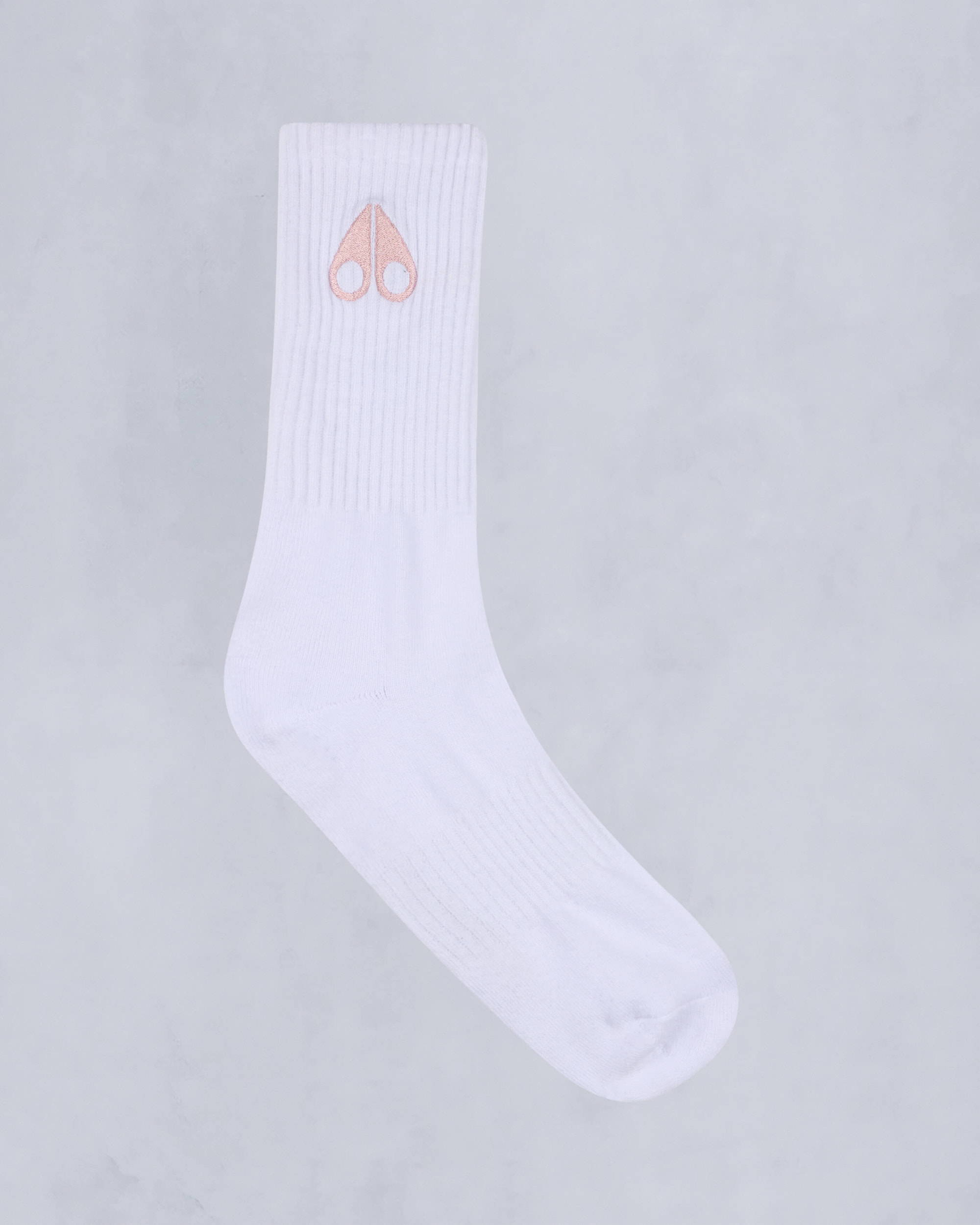 Moose Knuckles Accessories Logo Icon Socks WHITE W/ROSE LOGO M15MA505 - GM