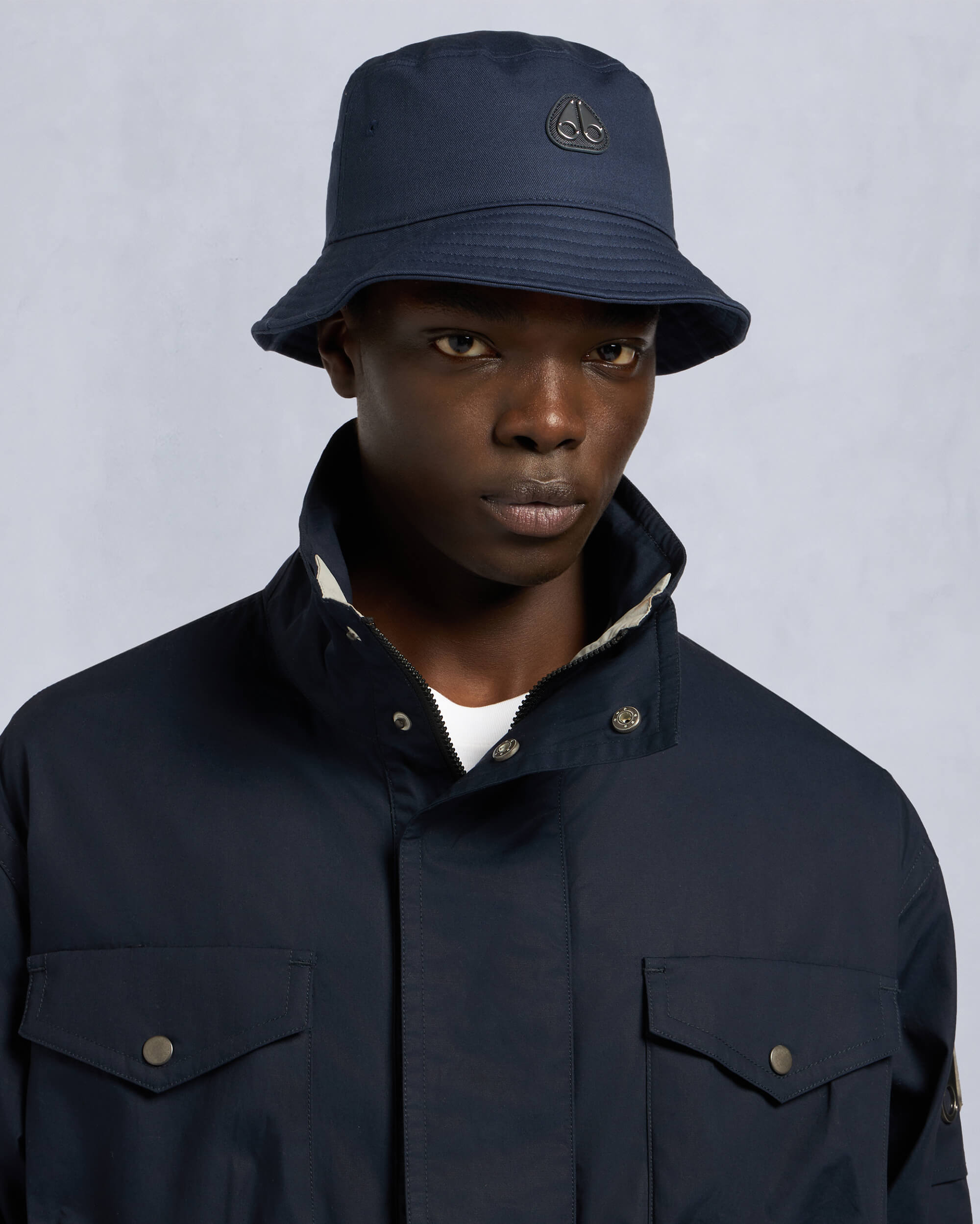 Moose Knuckles Accessories Centerville Bucket Hat Navy M15MA538 Front Category