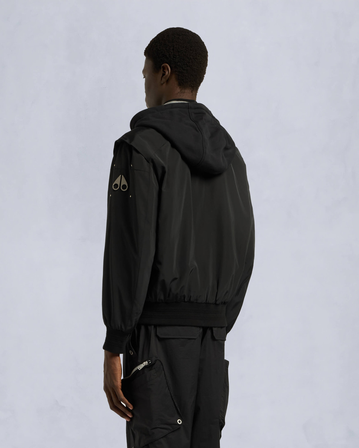 Moose Knuckles Mens Drummond Bomber Jacket Black M15MB003 Back