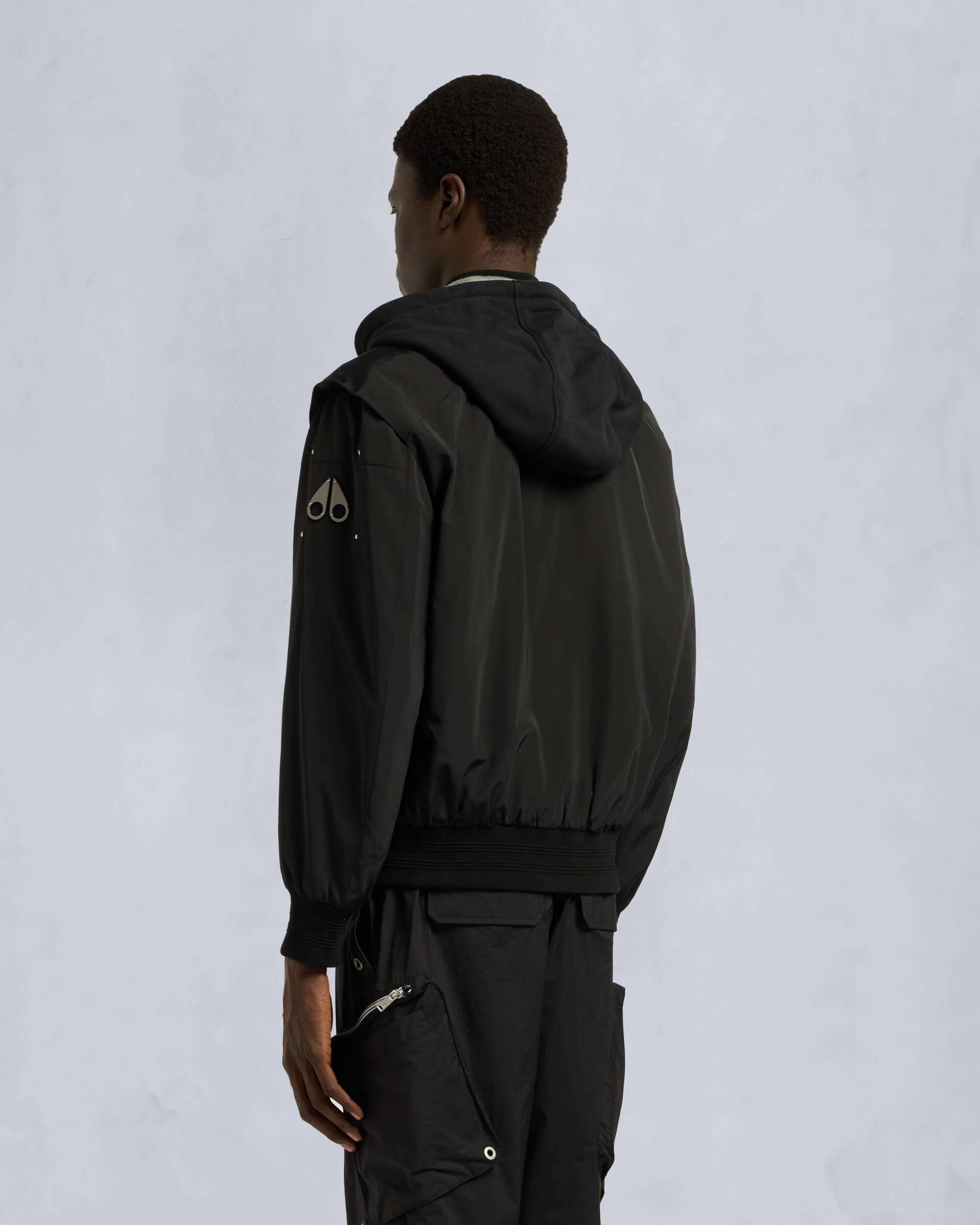 Moose Knuckles Mens Drummond Bomber Jacket Black M15MB003 Back