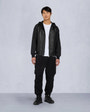 Moose Knuckles Mens Rufus MixMedia Leather Jacket Black / Shiny Black M15MB007 Front Category