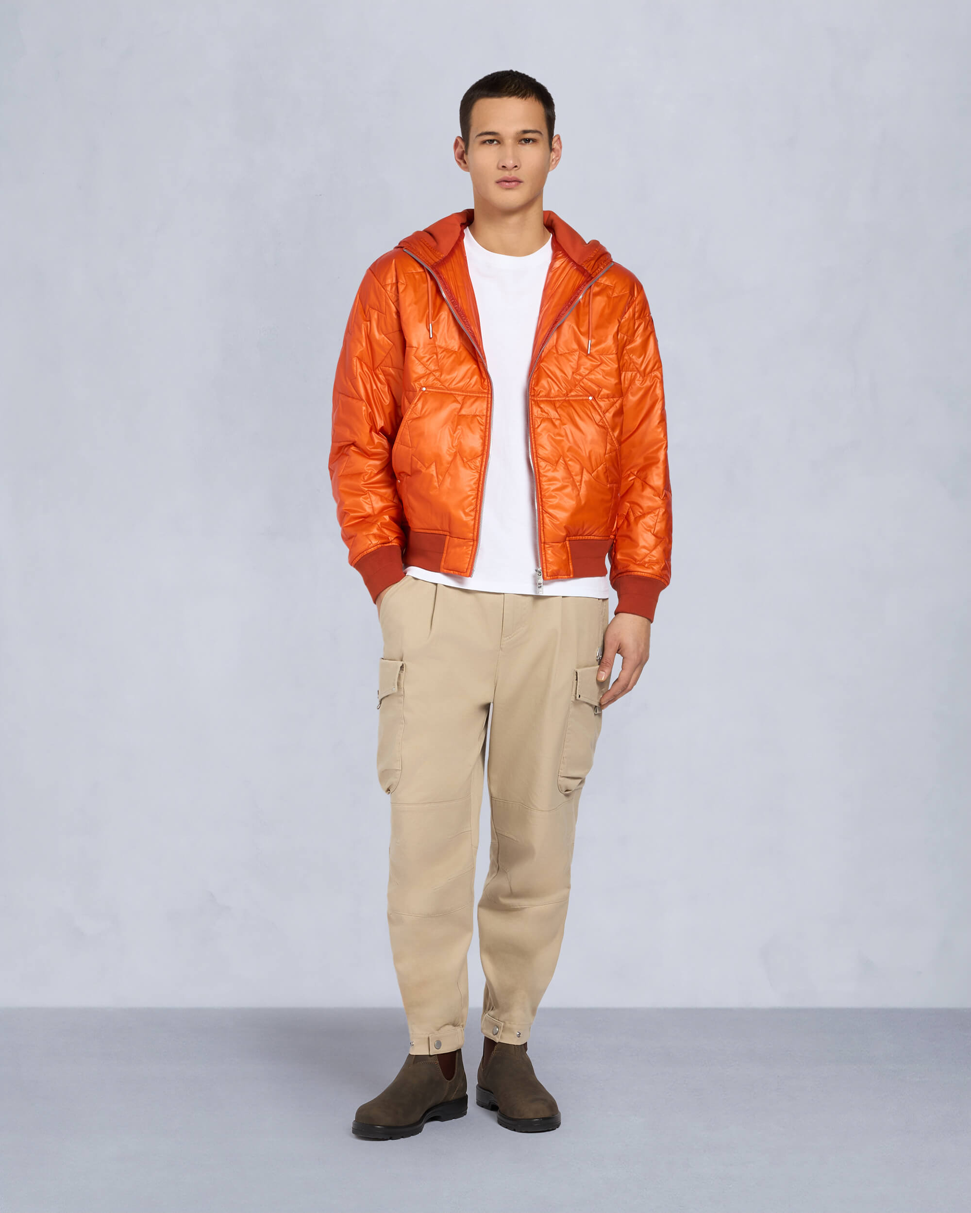 Moose Knuckles Mens Leaf Quilt Bomber Jacket ALERT M15MB050 Front Category