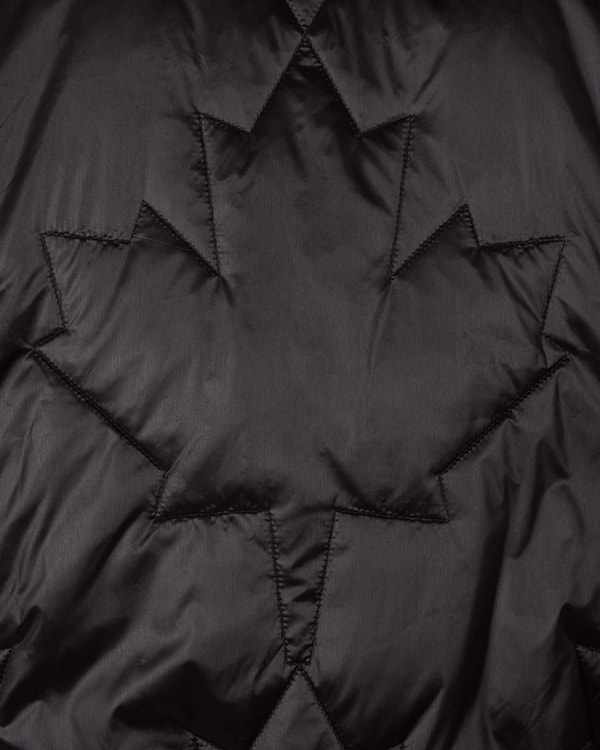 Moose Knuckles Mens Leaf Quilt Bomber Jacket Black M15MB050 Detail1