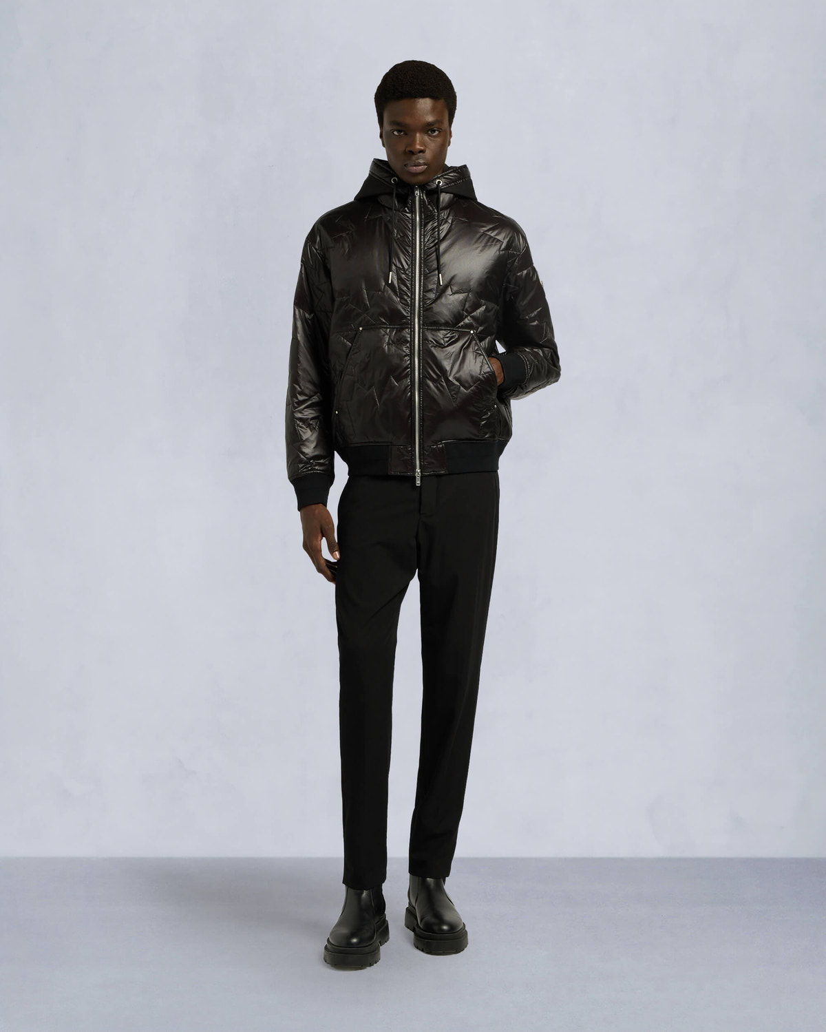 Moose Knuckles - M15MB050 - Leaf Quilt Bomber Jacket - MENS - Black - Front Category