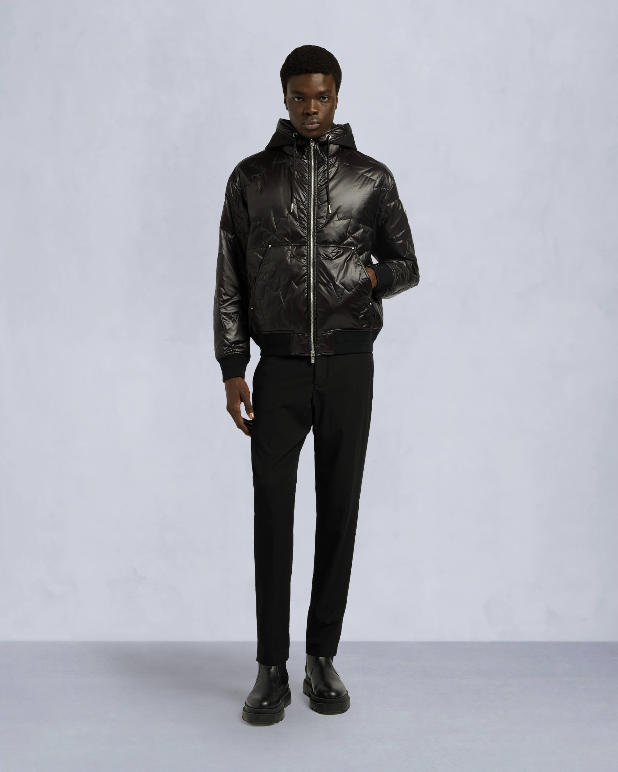 Moose Knuckles - M15MB050 - Leaf Quilt Bomber Jacket - MENS - Black - Front Category