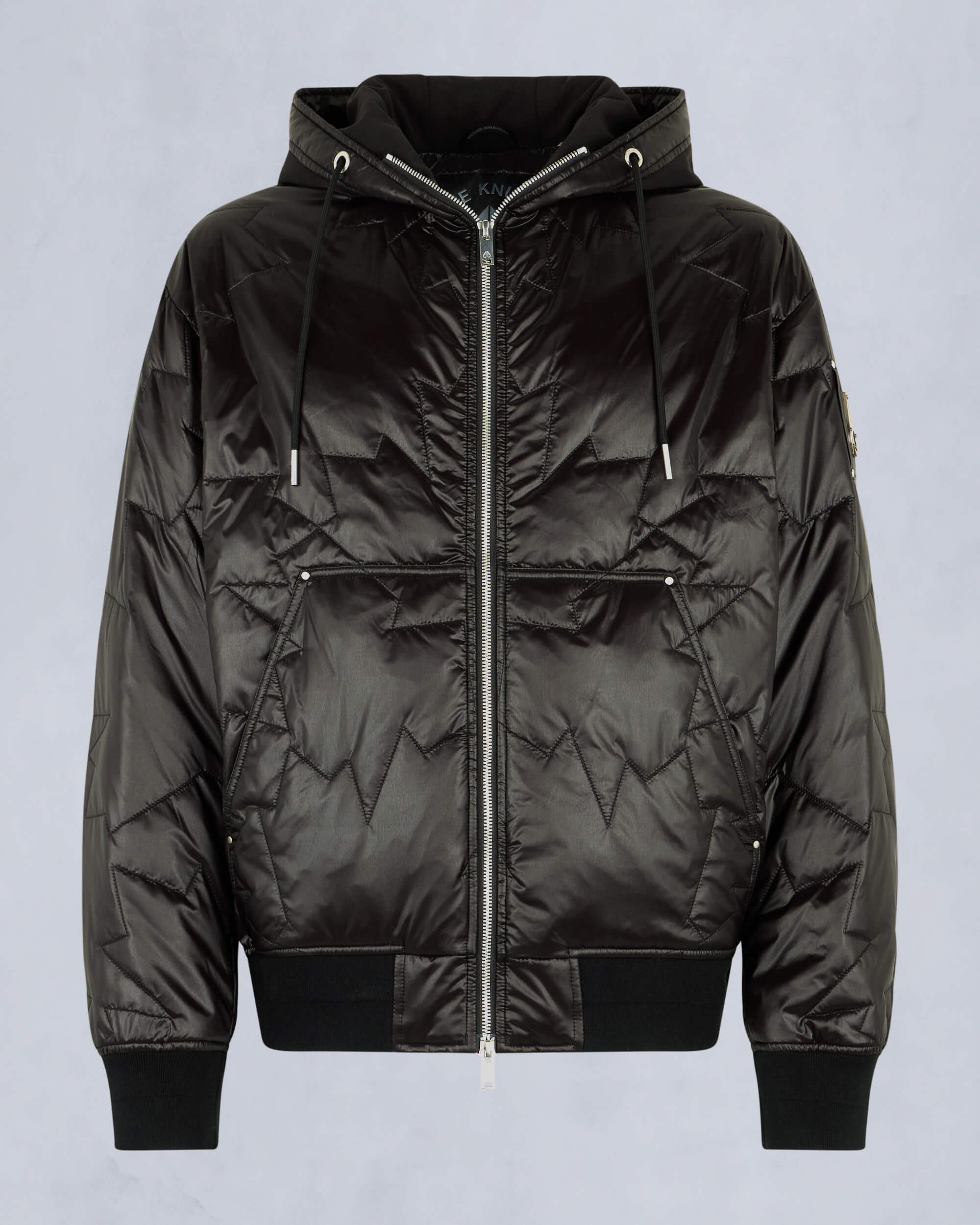 Moose Knuckles Mens Leaf Quilt Bomber Jacket Black M15MB050 - GM