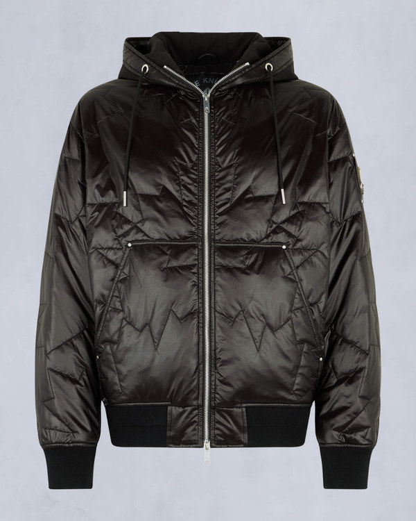 Moose Knuckles Mens Leaf Quilt Bomber Jacket Black M15MB050 - GM