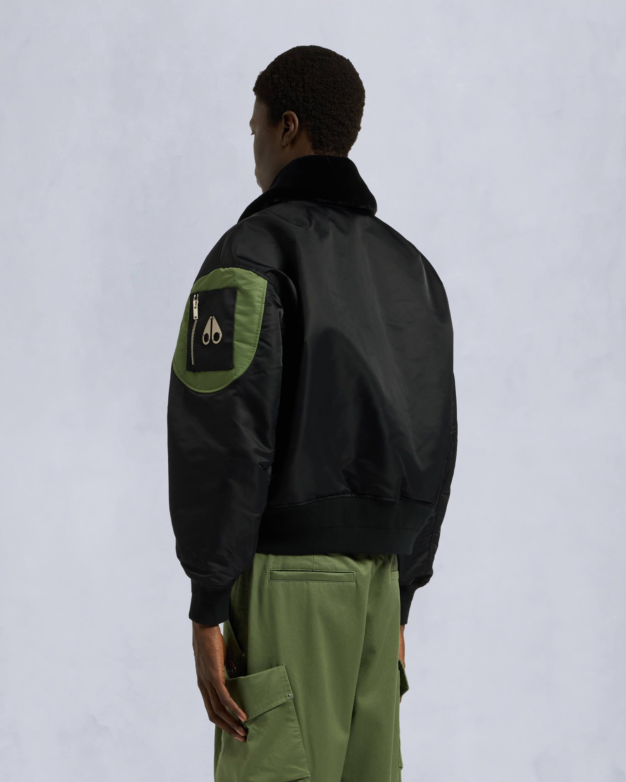 Moose Knuckles Mens Ludo Bomber Jacket Black M15MB051 Back