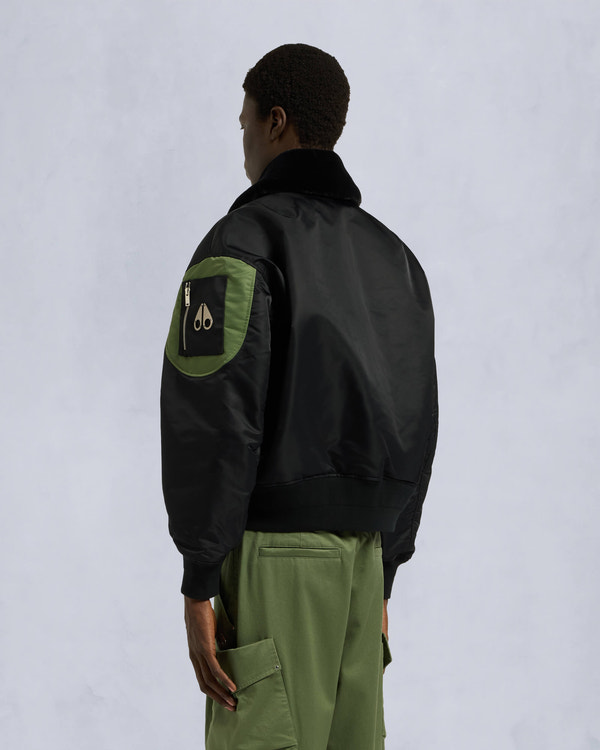 Moose Knuckles Mens Ludo Bomber Jacket Black M15MB051 Back
