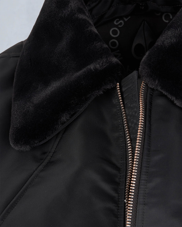 Moose Knuckles Mens Ludo Bomber Jacket Black M15MB051 Detail1