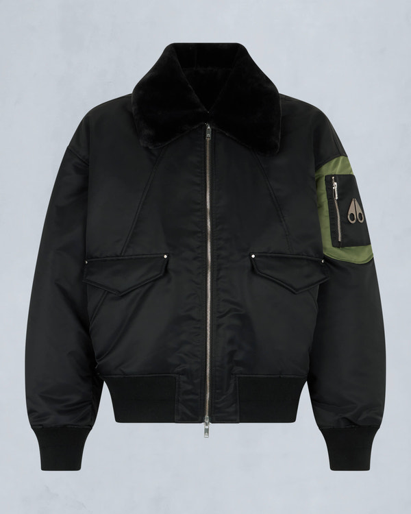 Moose Knuckles Mens Ludo Bomber Jacket Black M15MB051 - GM