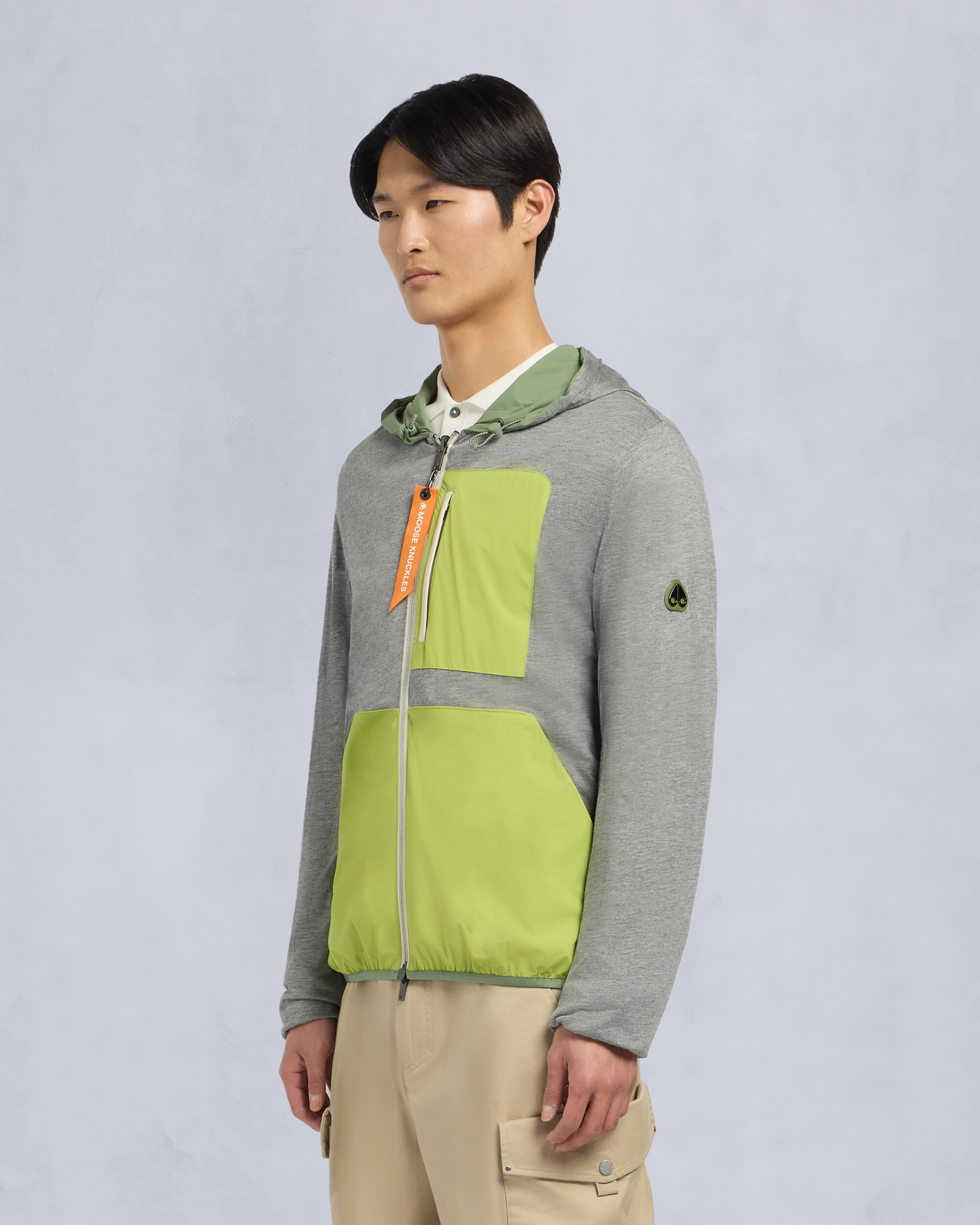 Moose Knuckles Mens Dominion Packable Jacket KELP/ACID M15MJ119 Detail4