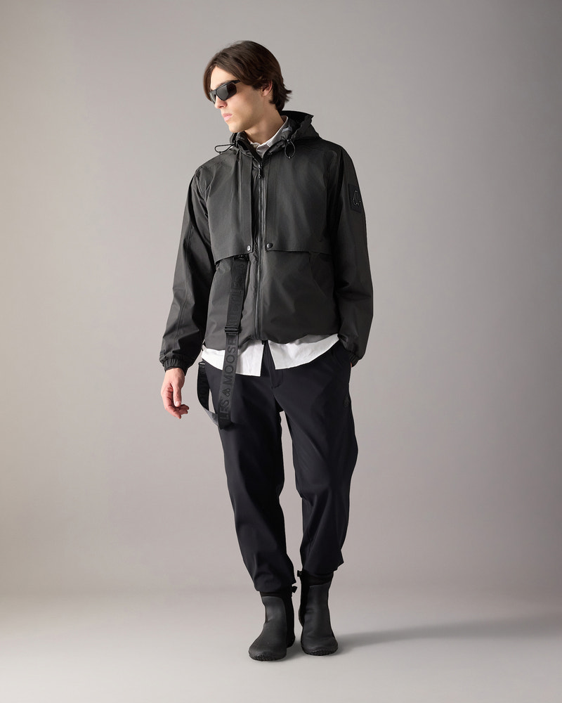 Moose Knuckles - M15MJ120 - Knox Packable Rain Jacket - MENS - Black - Front Category