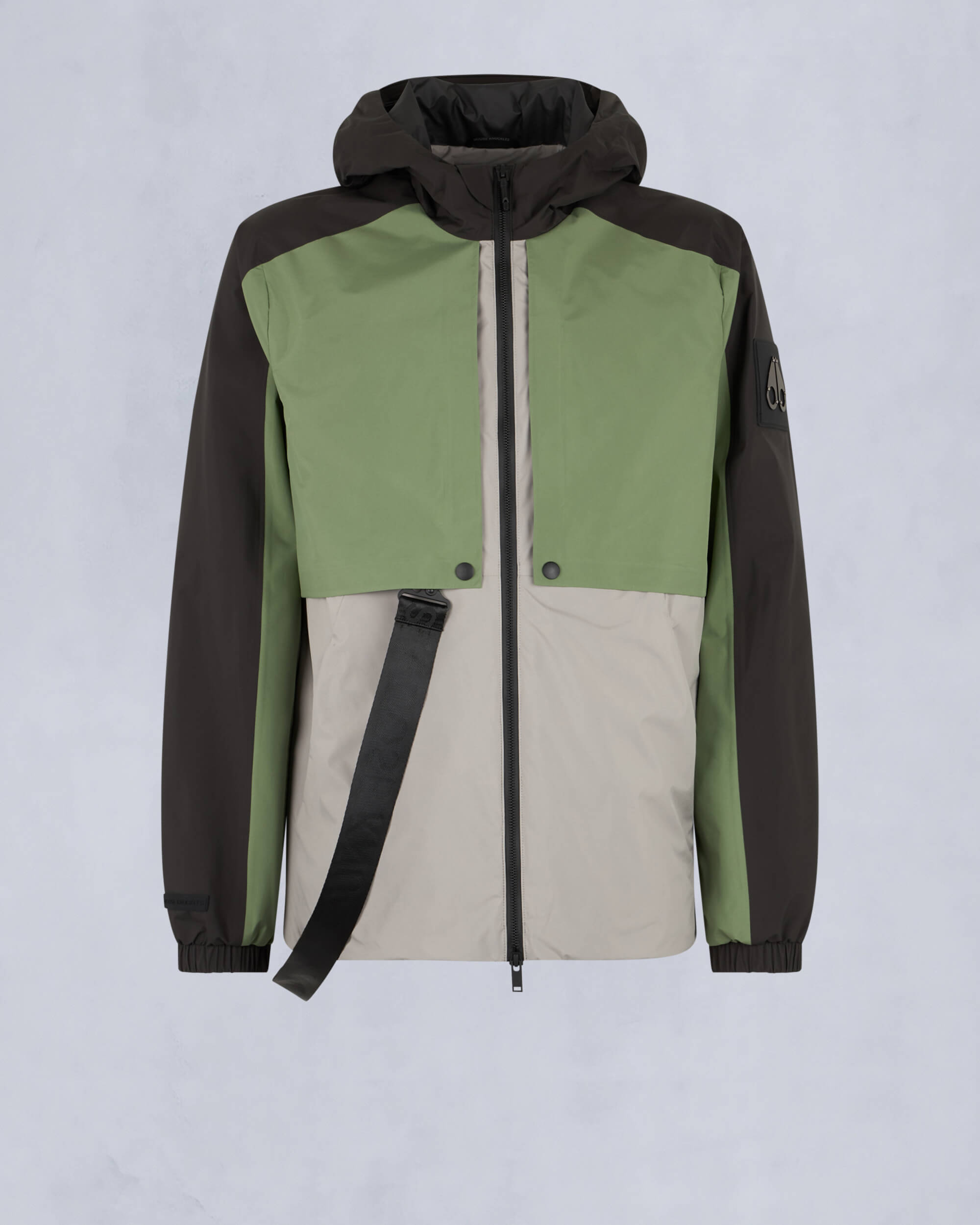 Moose Knuckles Mens Knox Packable Rain Jacket BLK/KELP/DUSK M15MJ120H - GM