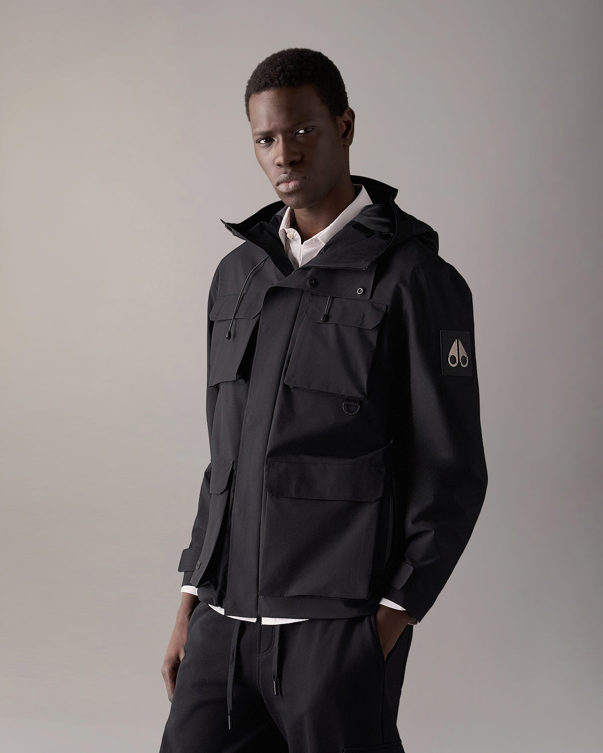 Moose Knuckles - M15MJ147 - Mansfield Rain Jacket - MENS - Black - Front