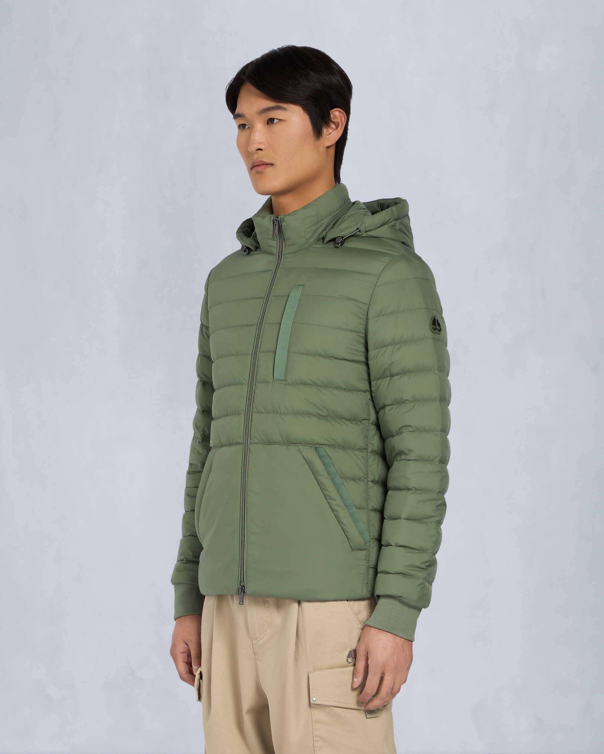 Moose Knuckles Mens Gregoire Air Down Jacket KELP M15MJ149 Front