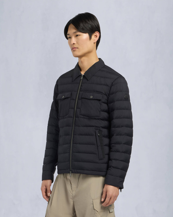 Moose Knuckles Mens Ashton Air Down Shirt Jacket Black M15MJ150 Front