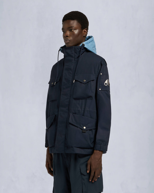 Moose Knuckles Mens Hudson Utility Jacket NAVY W/SEA M15MJ160 Front