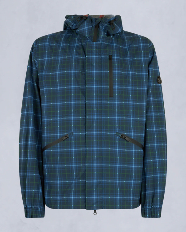 Moose Knuckles Mens Montagne Windbreaker NAVY PLAID M15MJ163 - GM