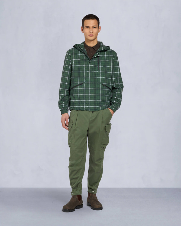 Moose Knuckles Mens Montagne Windbreaker GREEN PLAID M15MJ163 Front Category