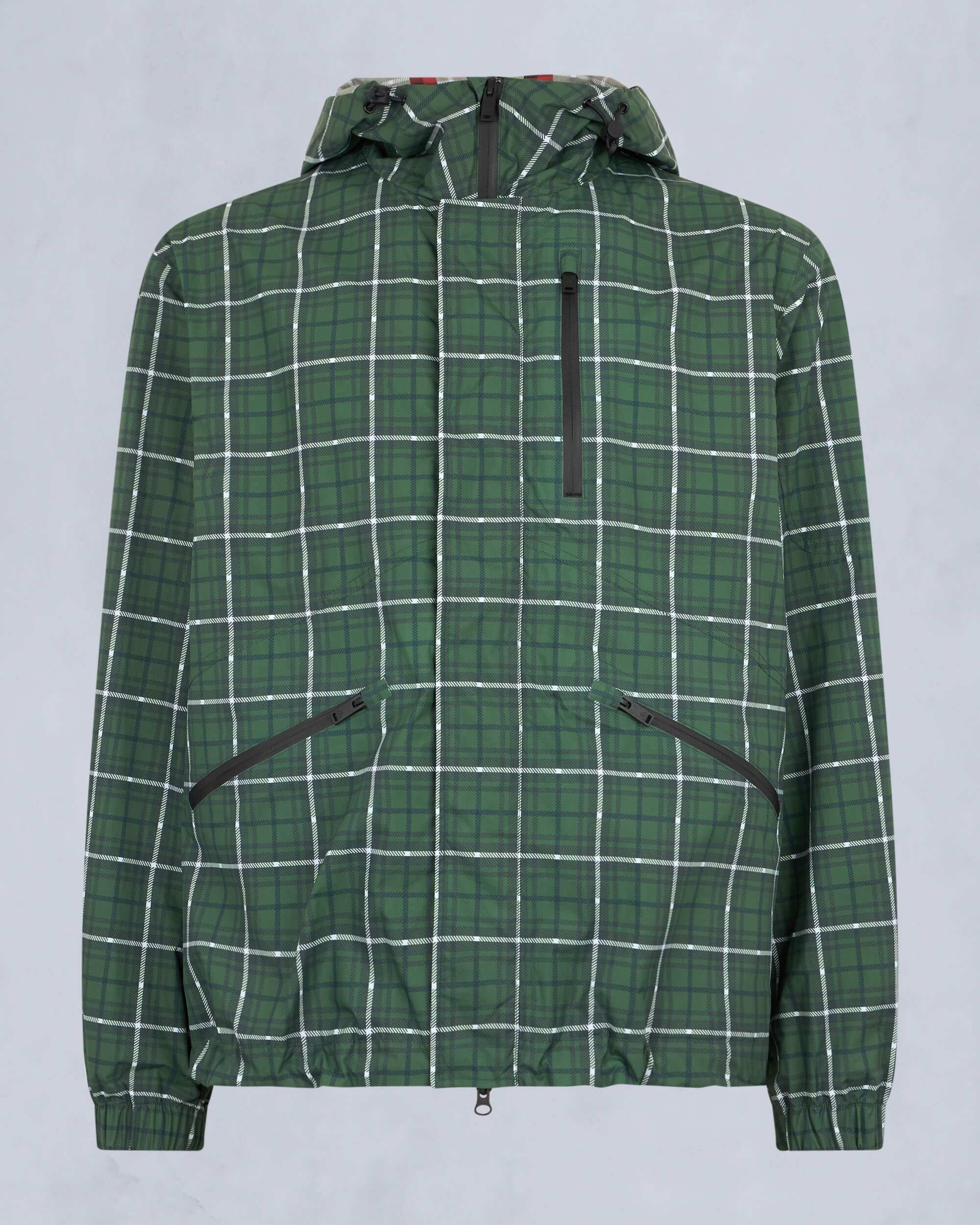 Moose Knuckles Mens Montagne Windbreaker GREEN PLAID M15MJ163 - GM