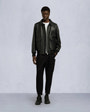 Moose Knuckles Mens Oxley Leather Bomber Jacket Black M15ML305 Front Category