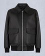 Moose Knuckles Mens Oxley Leather Bomber Jacket Black M15ML305 - GM