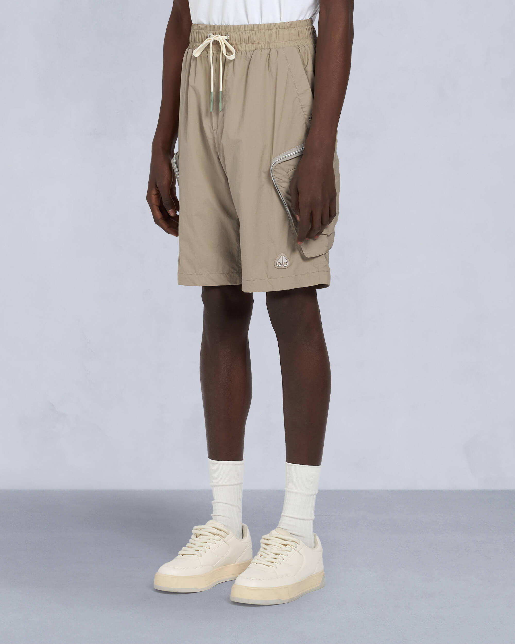 Moose Knuckles Mens Tristan Crinkle Drawstring Shorts Dusk M15MR755 Front