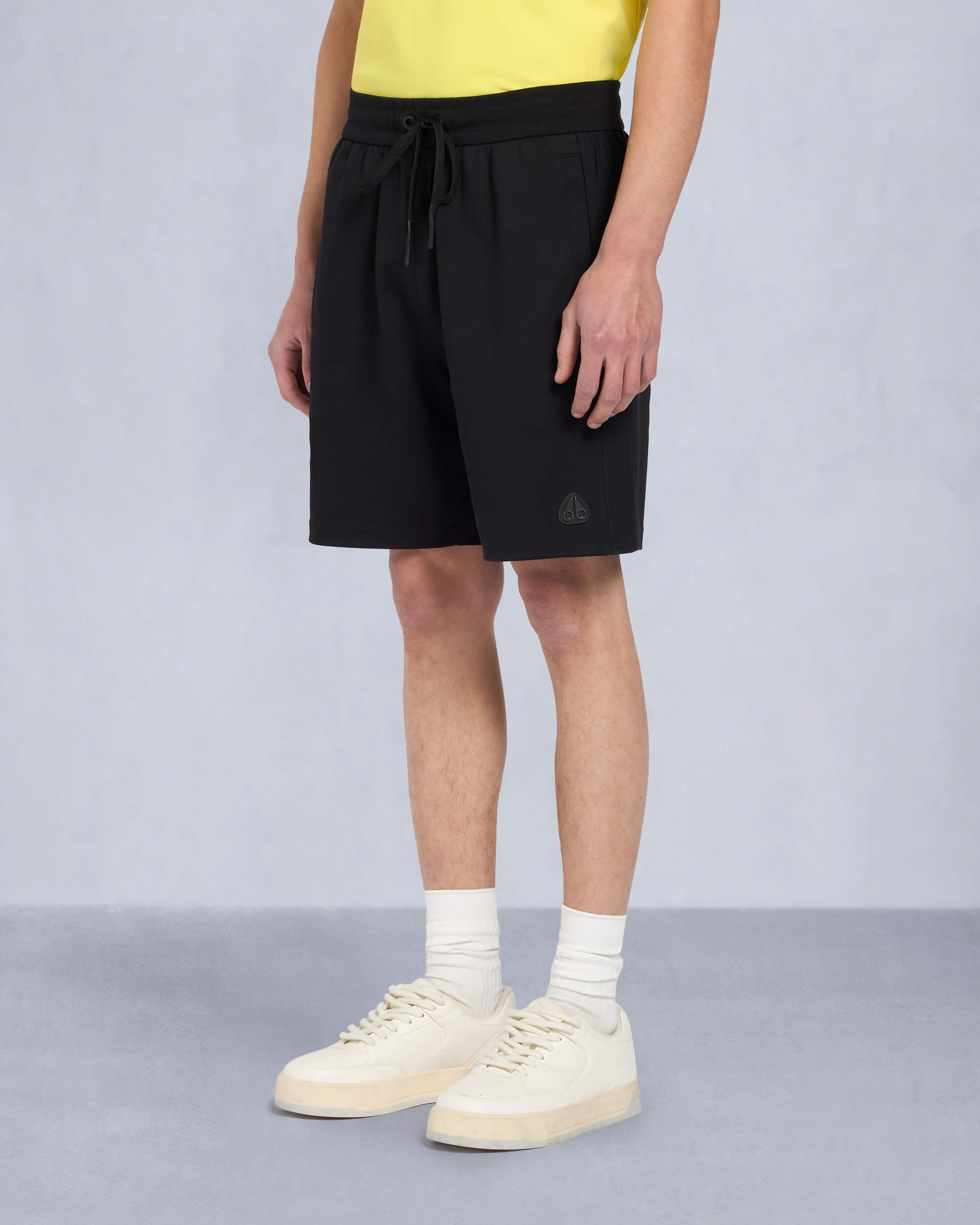 Moose Knuckles Mens Dalon Drawstring Shorts Black M15MR807 Front