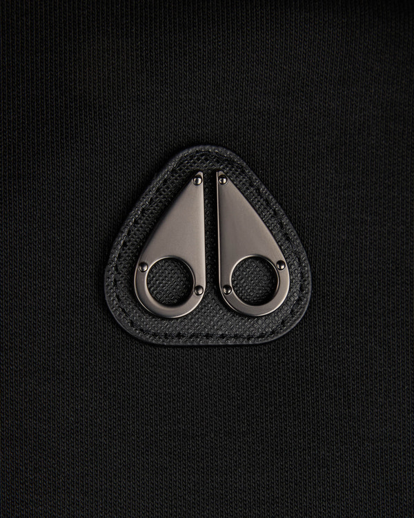Moose Knuckles Mens Garnier Air Down Hybrid Hoodie Black / Shiny Black M15MS605 Detail1