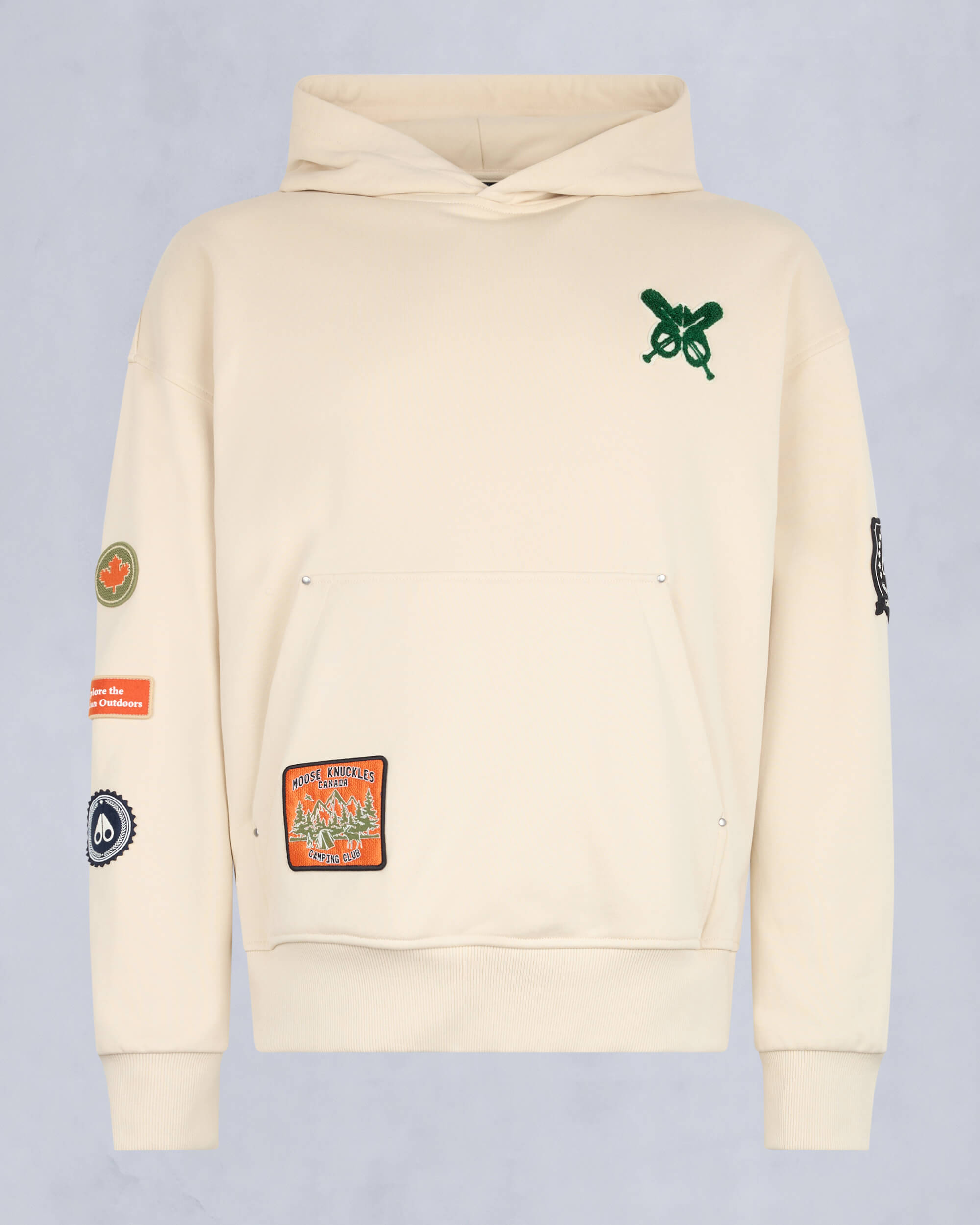 Moose Knuckles Mens Impact Pullover Hoodie Bone M15MS627H - GM