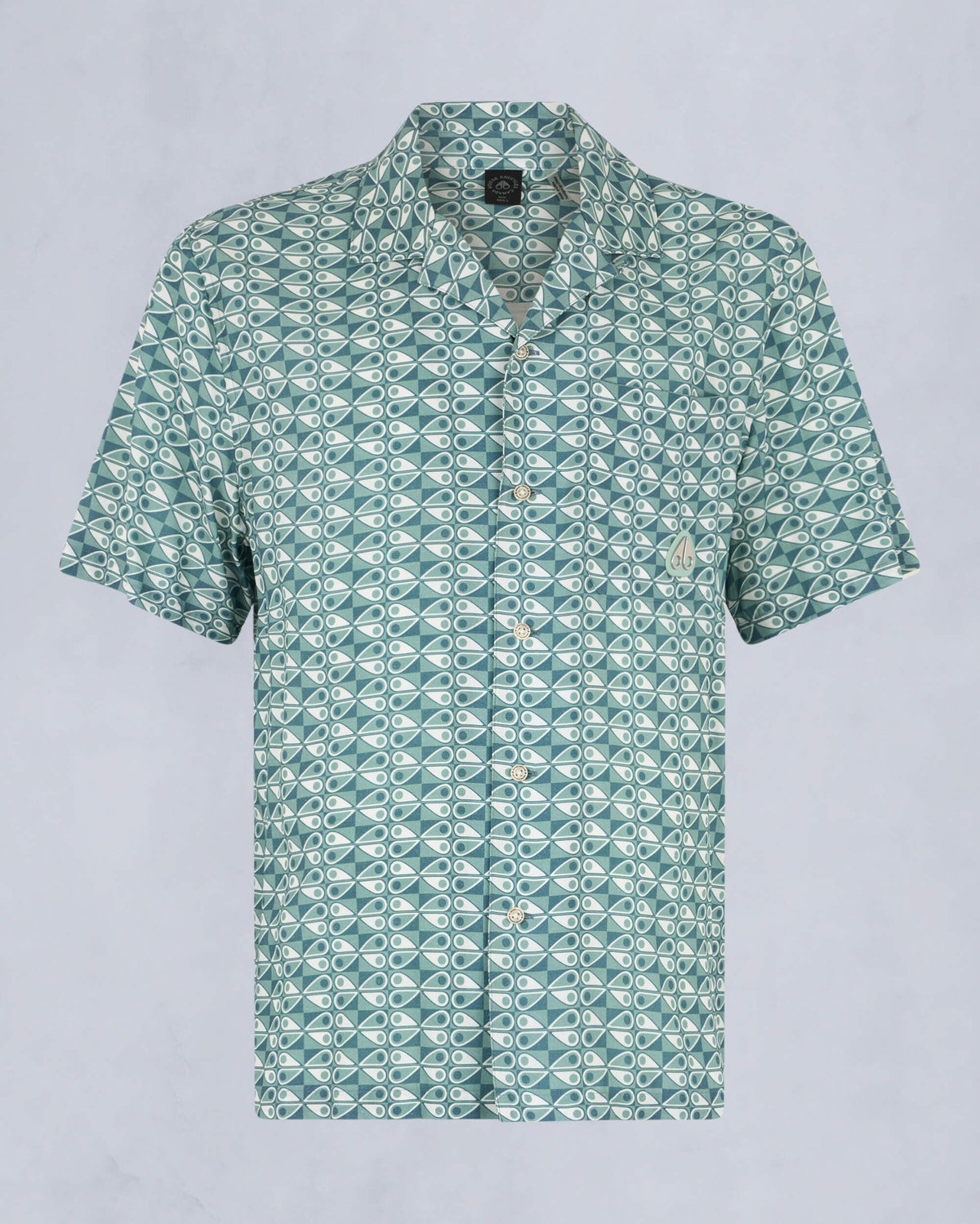 Moose Knuckles Mens The Bay Short Sleeve Shirt TIDE COMBO M15MT709H - GM