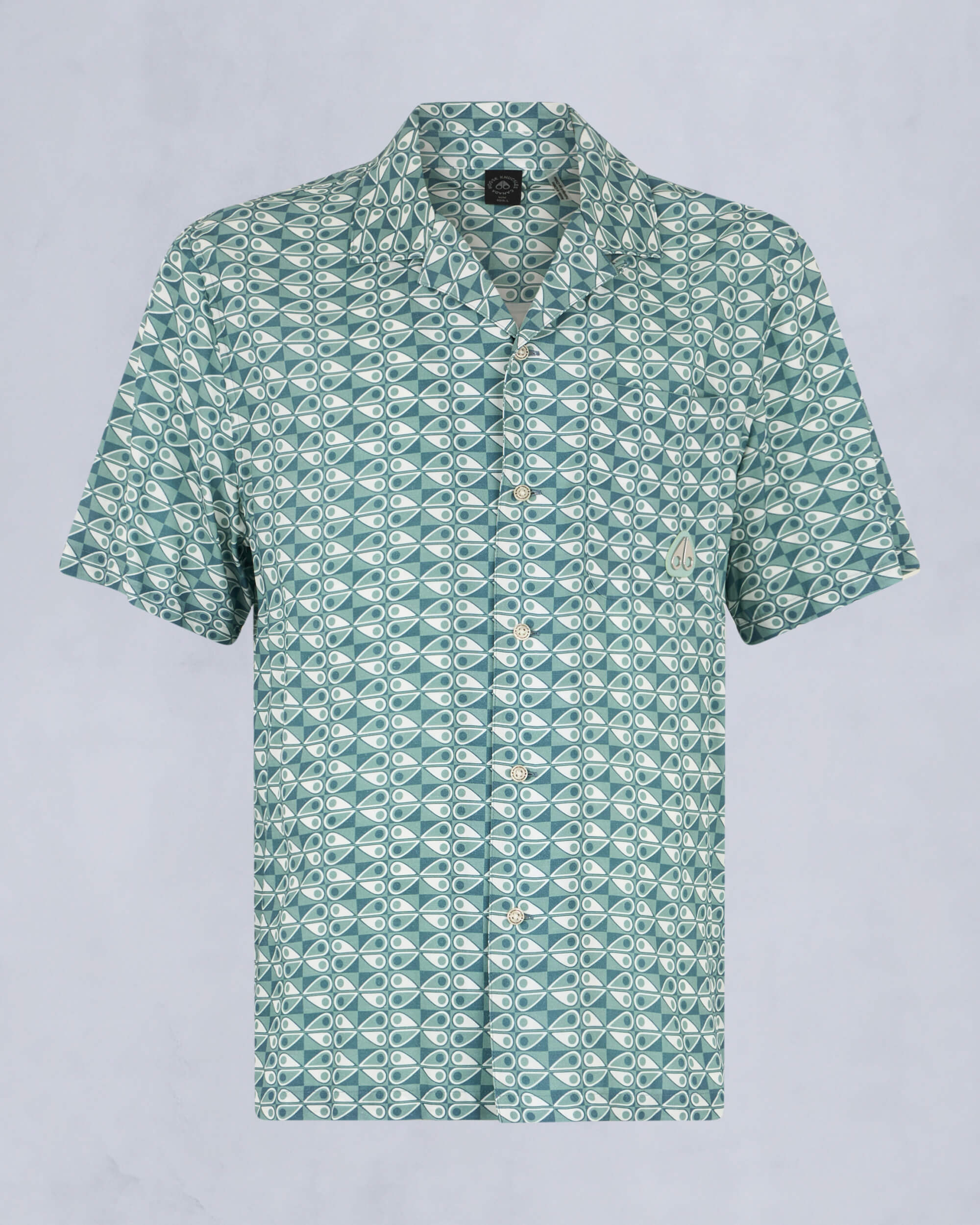 Moose Knuckles Mens The Bay Short Sleeve Shirt TIDE COMBO M15MT709H - GM