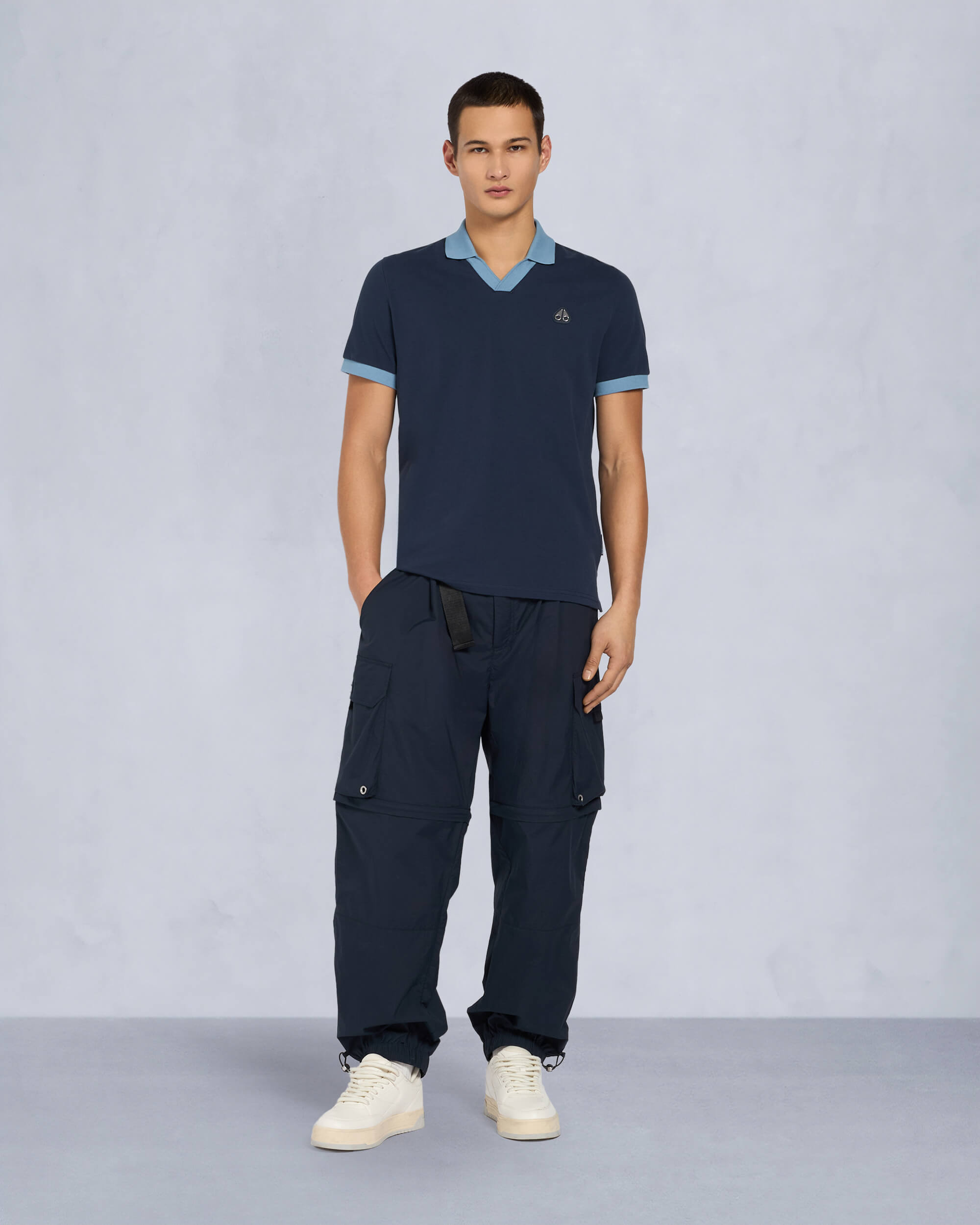 Moose Knuckles Mens Hadley Polo Navy M15MT741 Front Category
