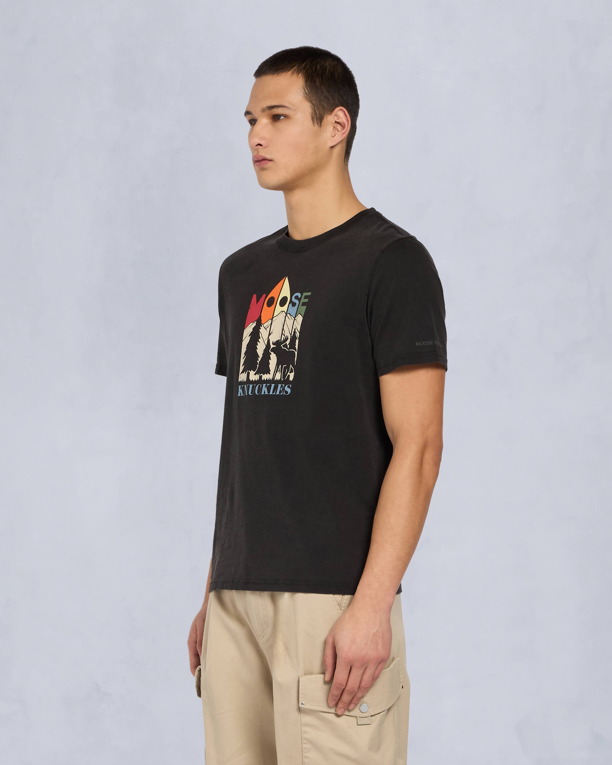 Moose Knuckles Mens Reeves T-Shirt Black M15MT763 Front