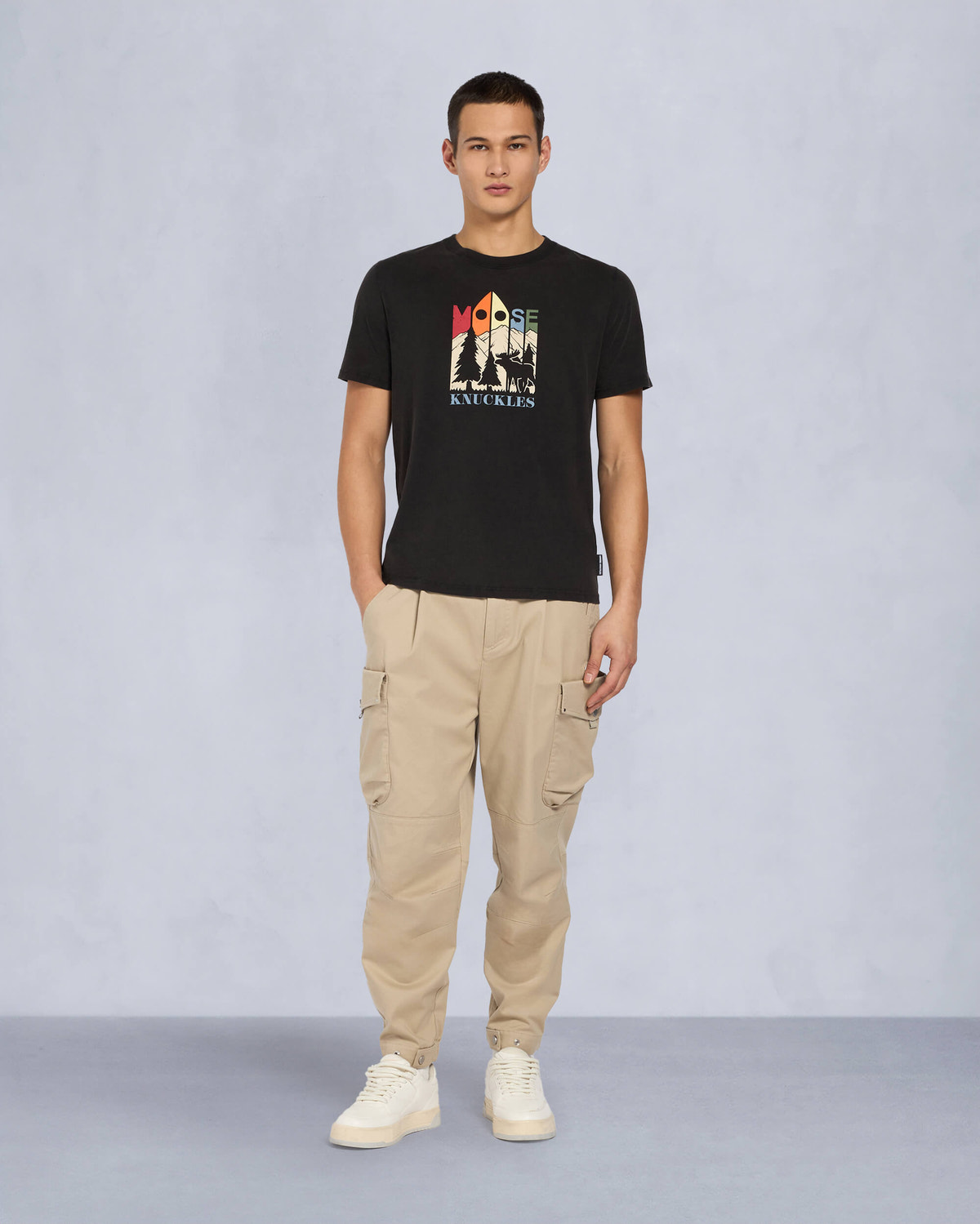 Moose Knuckles Mens Reeves T-Shirt Black M15MT763 Front Category