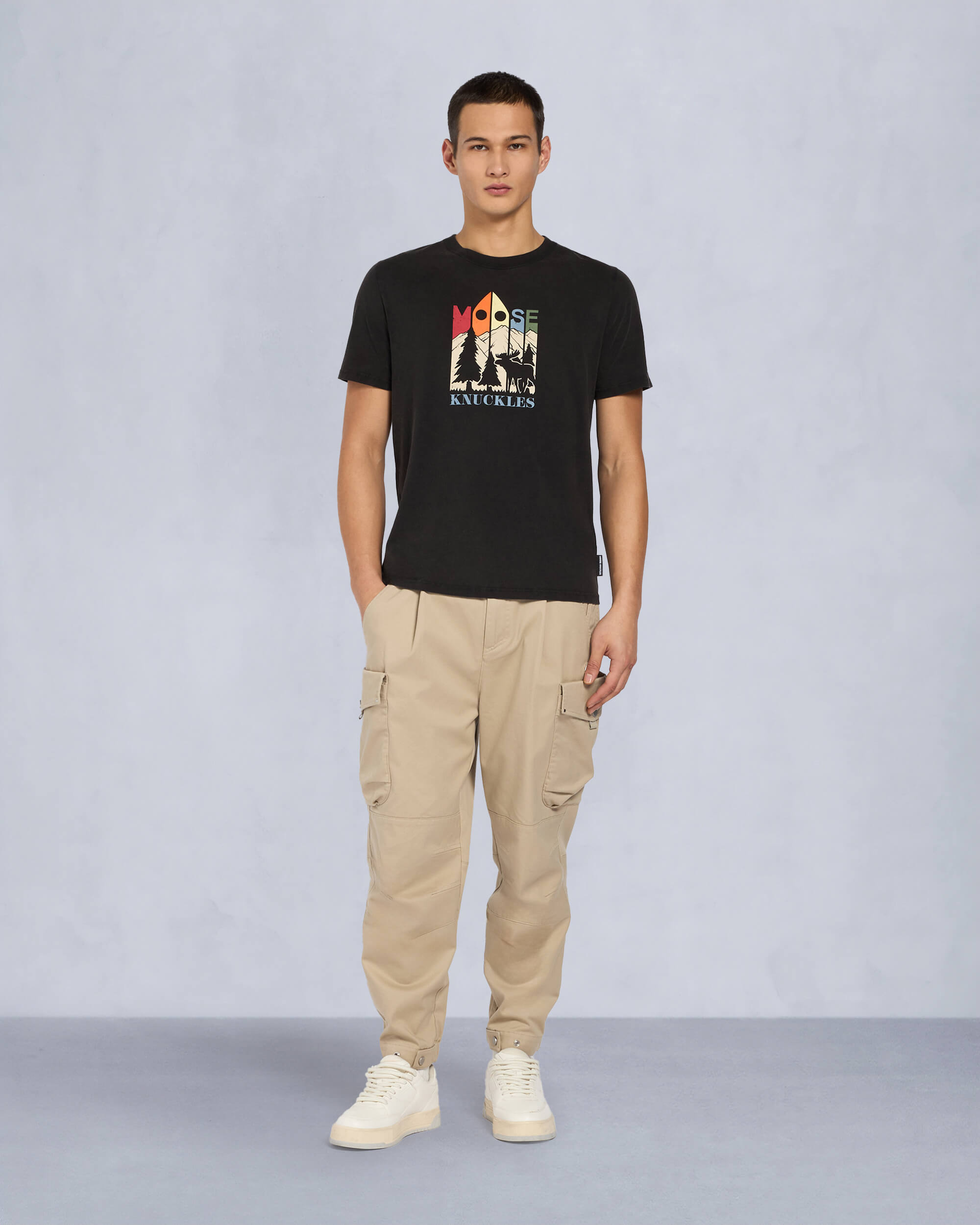 Moose Knuckles Mens Reeves T-Shirt Black M15MT763 Front Category